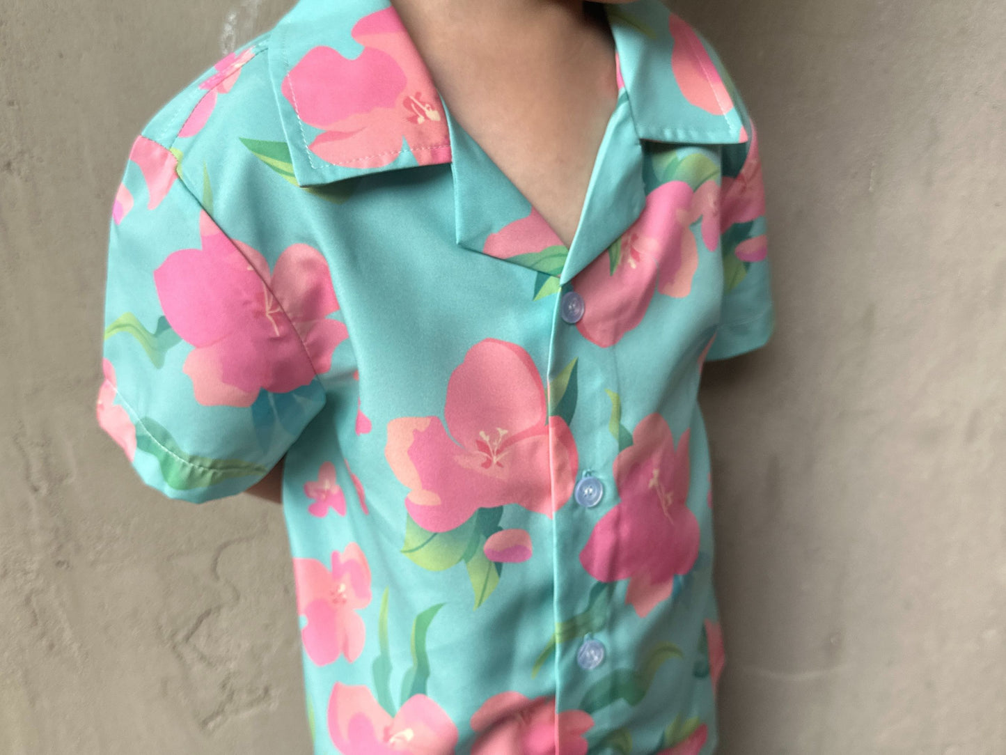 PRESALE: Saja Boys Abby Floral Print Button Up Shirt for Toddler