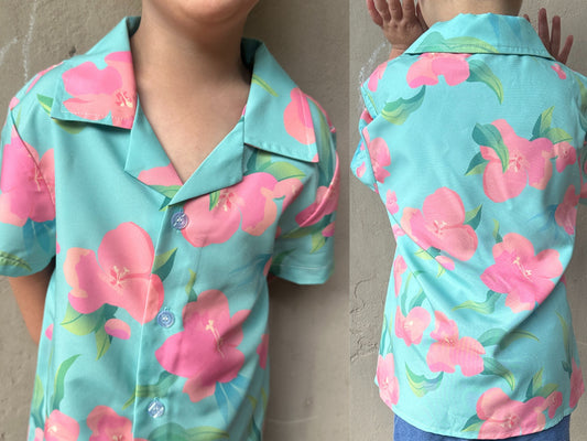 PRESALE: Saja Boys Abby Floral Print Button Up Shirt for Toddler