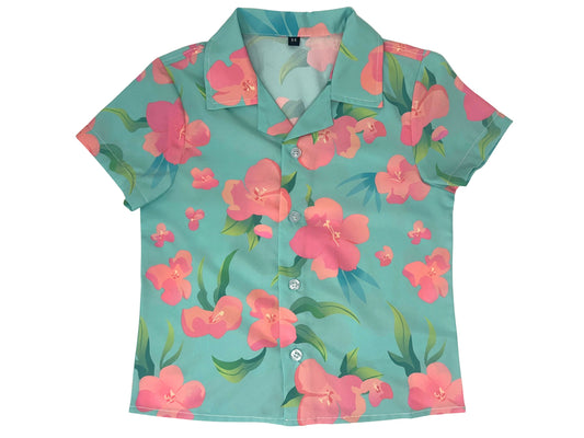 PRESALE: Saja Boys Abby Floral Print Button Up Shirt for Toddler